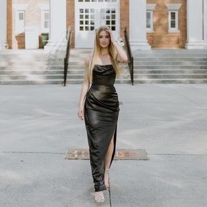 HOUSE OF CB Adrienne Satin Strapless Gown, prom dress, worn 2 times only